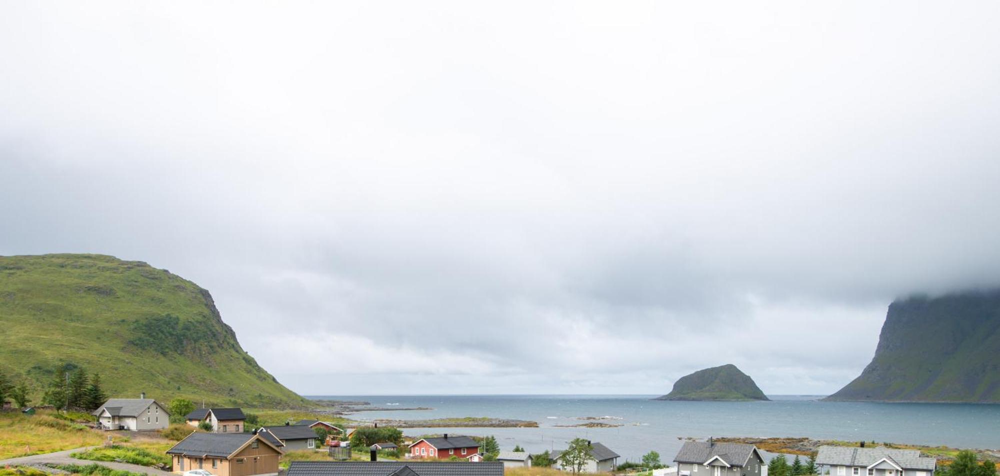 Haukland Beach Panorama Offersoya Buitenkant foto